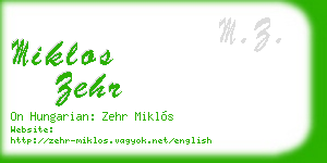 miklos zehr business card